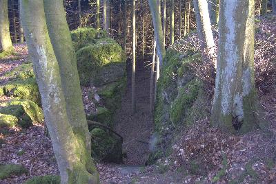 Die Felsformation von oben